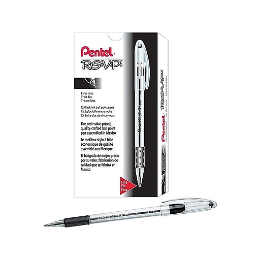 Pentel R.S.V.P. Ballpoint Pens Fine Point Assorted Ink 5 Pack (BK90BP5M)  474028, 1 - Metro Market