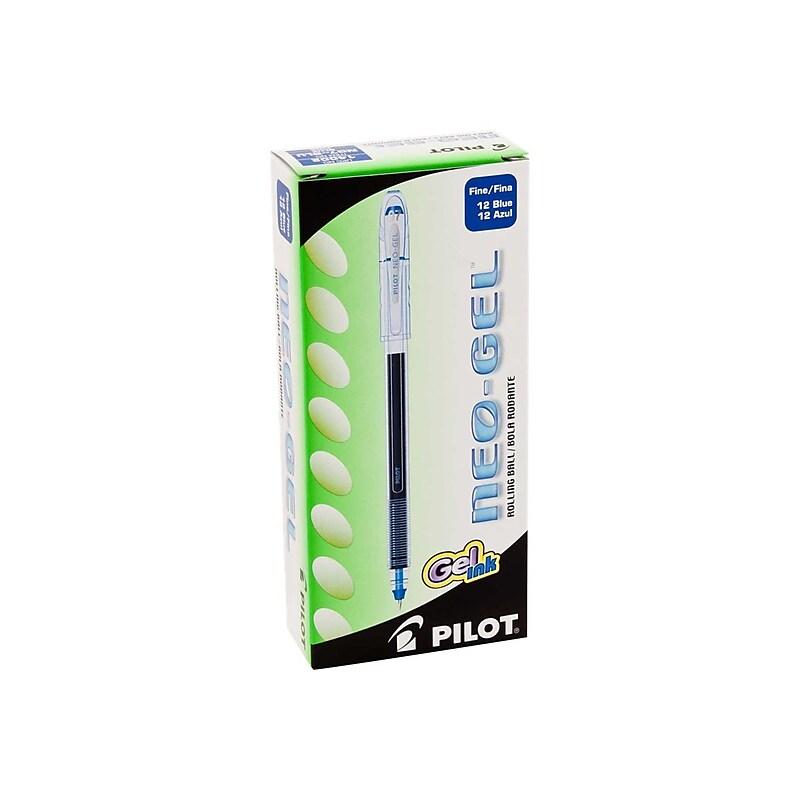 Pilot Neo-Gel Gel Pens, Fine Point, Blue Ink, Dozen (14002) image 1