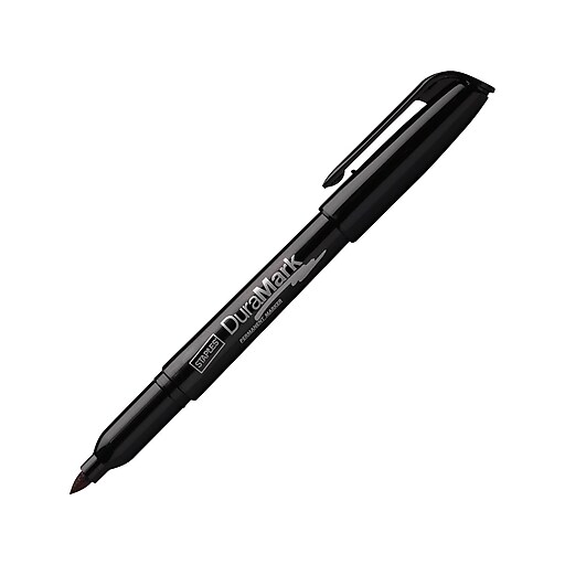 STAPLES® DURAMARK® PERMANENT MARKERS FINE BLACK 12PK (20468) Staples