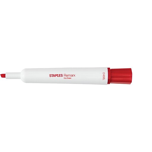 Staples Remarx Dry Erase Markers, Broad Point, Red, 12/Pack (18887