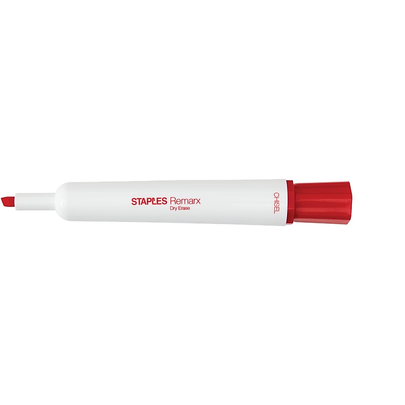 Staples Remarx Dry Erase Markers, Broad Point, Red, 12/Pack (18887) image 1