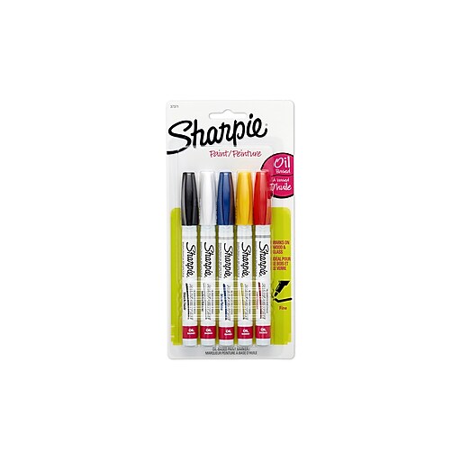 Sharpie Permanent Markers, Fine Point, Assorted, 5/Pack (37371) at Staples
