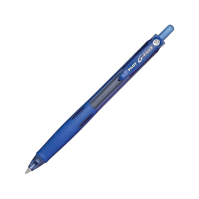 Pilot G-Knock BeGreen Retractable Gel Pens, Fine Point, Blue Ink
