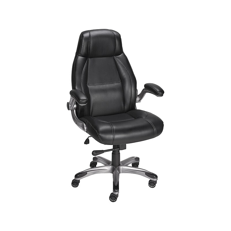 Staples Torrent Ergonomic Bonded Leather Swivel Manager Chair, Black (51283-CC) image 1