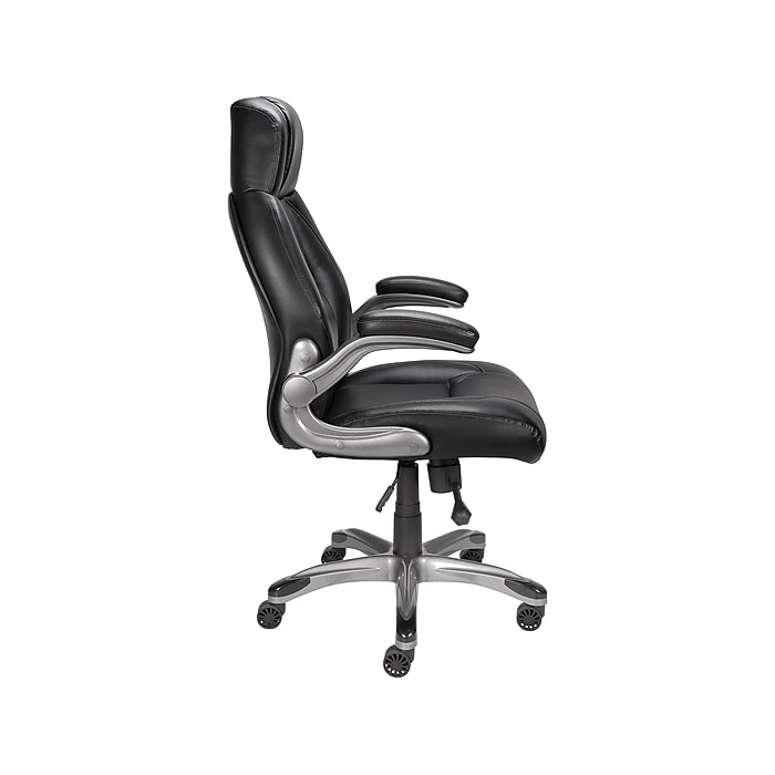 Staples Torrent Ergonomic Bonded Leather Swivel Manager Chair Black 51283 CC Staples