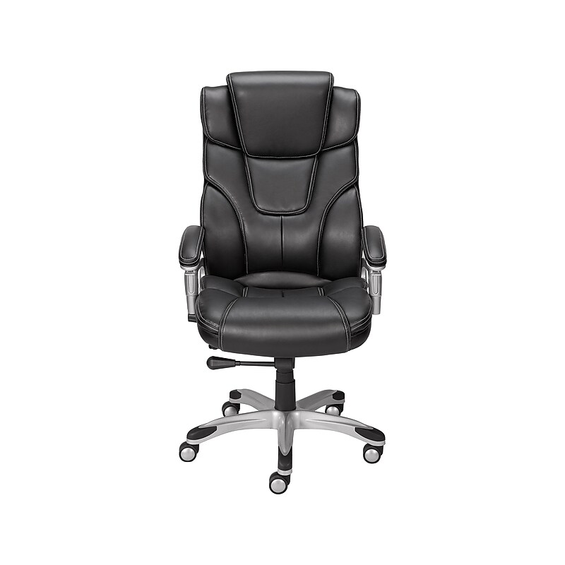 Staples Baird Ergonomic Bonded Leather Swivel Manager Chair, Black (23234) image 1