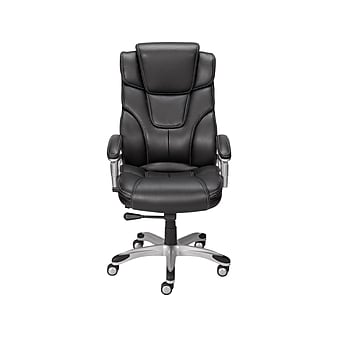 Staples Baird Bonded Leather Manager Chair, Black (23234)