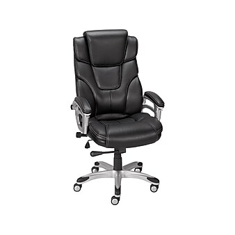 Staples Baird Bonded Leather Manager Chair, Black (23234)