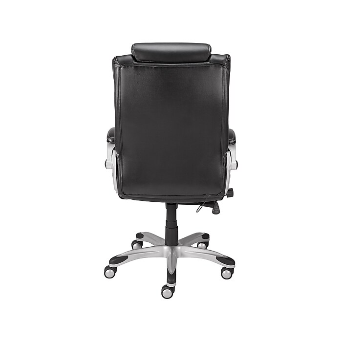 Staples Baird Ergonomic Bonded Leather Swivel Manager Chair Black 23234 Staples