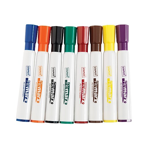 Staples Remarx Dry Erase Markers Chisel Tip Assorted Colors 8 Pk 