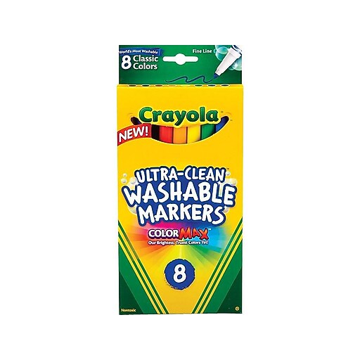 Crayola Classic Kid's Markers, Fine Point, Assorted, 8/Pack (587809