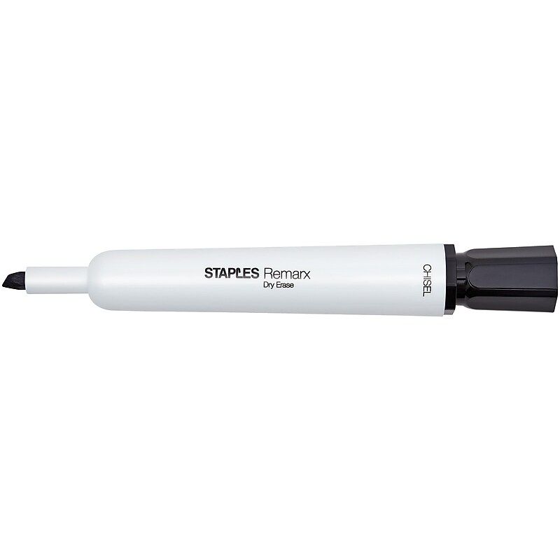 Staples Remarx Dry Erase Markers, Chisel Point, Black, 4/Pack (29210) image 1