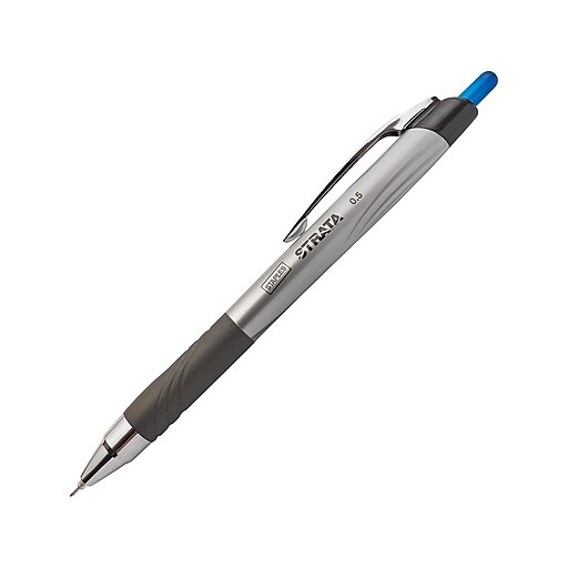 Staples Strata Retractable Gel Pens, Extra Fine Point, Blue Ink, Dozen