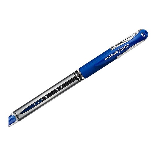 uniball® Gel Grip Pen, Medium Point, Blue, 12/pk (65451) Staples