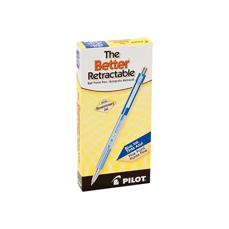 Pilot Better Retractable Ballpoint Pens, Fine Point, Blue Ink, Dozen (30001) image 1