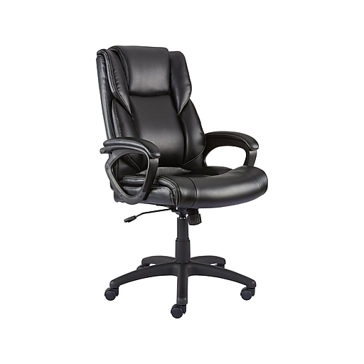 Staples Kelburne Luxura Ergonomic Faux Leather Swivel Executive Chair,  Black (58226-CC)