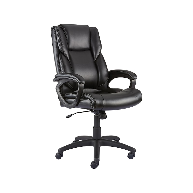 Staples Kelburne Luxura Ergonomic Faux Leather Swivel Executive Chair, Black (58226-CC) image 1