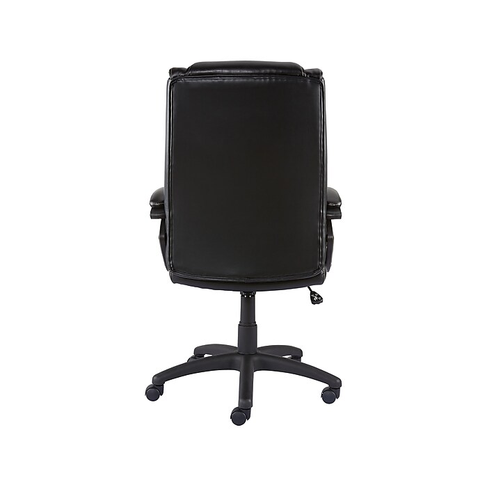 Staples Kelburne Luxura Ergonomic Faux Leather Swivel Executive Chair Black 58226 CC Staples