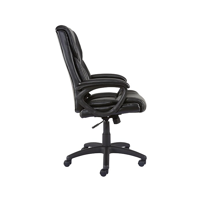 Staples Kelburne Luxura Ergonomic Faux Leather Swivel Executive Chair Black 58226 CC Staples