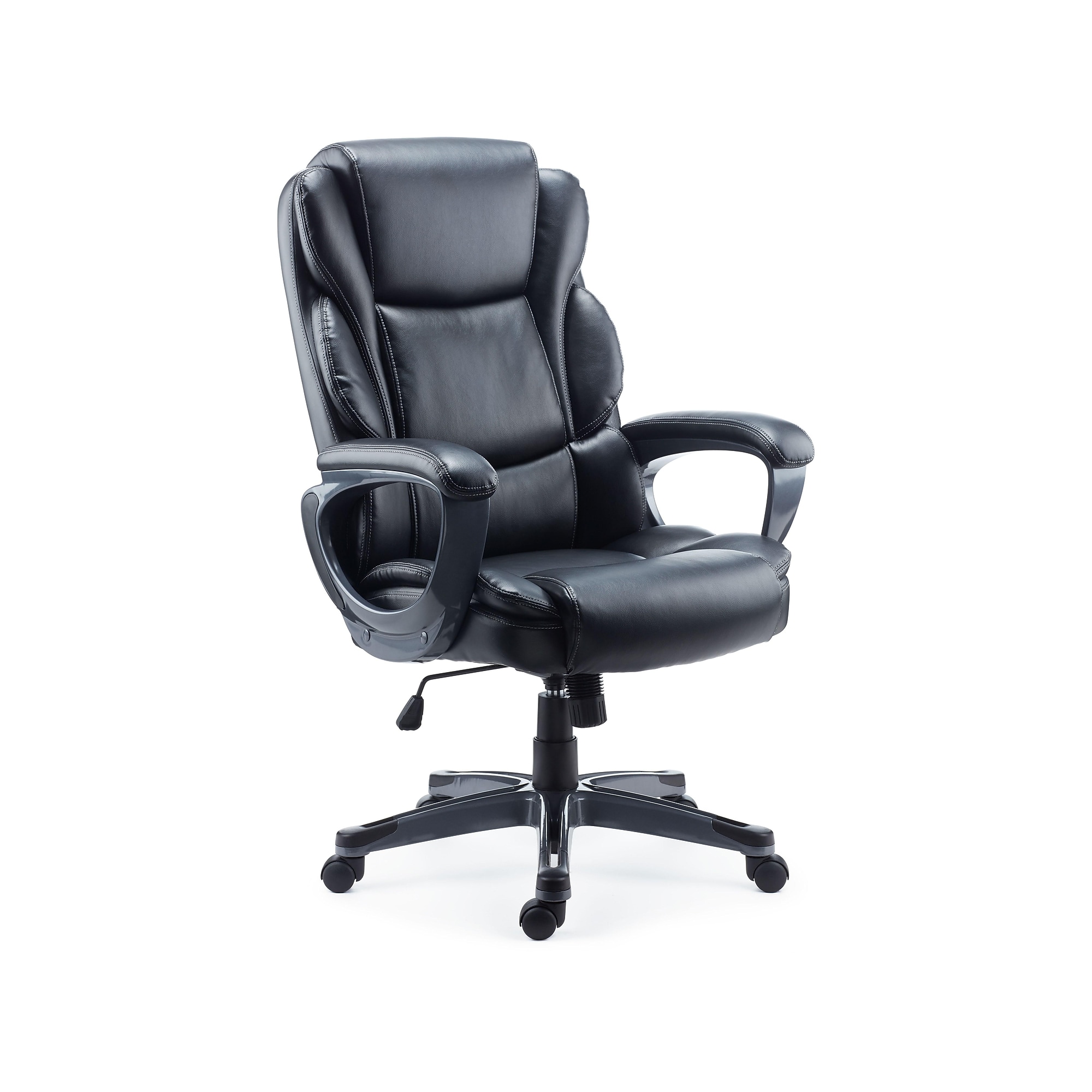 Staples Mcallum Ergonomic Bonded Leather Swivel Manager Chair, Black (51473) Sansujyuku sansujyuku.com