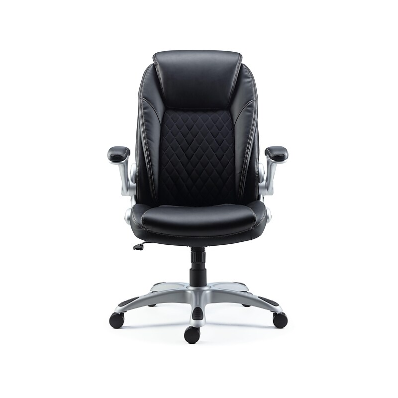 Staples Sorina Ergonomic Bonded Leather Swivel Executive Chair, Black (58262) image 1