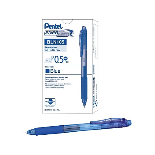 Pentel Energel 0.5mm Roller Gel Pen (Blue, Pack of 6)