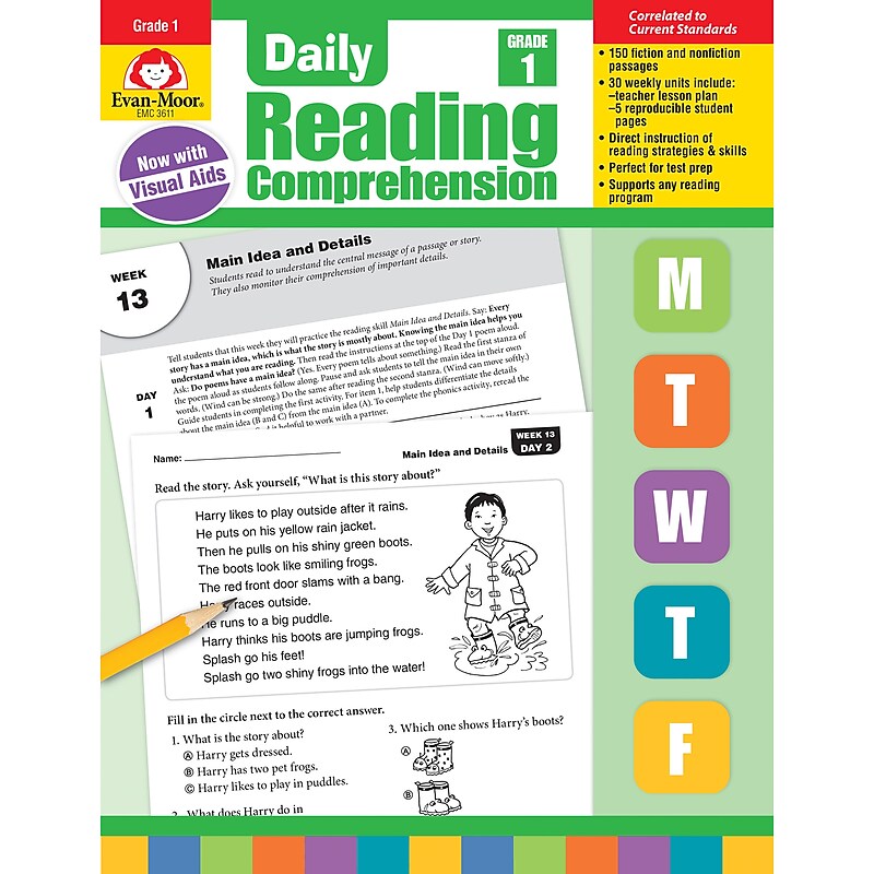 Evan-Moor Daily Reading Comprehension, Grade 1, Teacher's Edition, Print (9781629384740) image 1