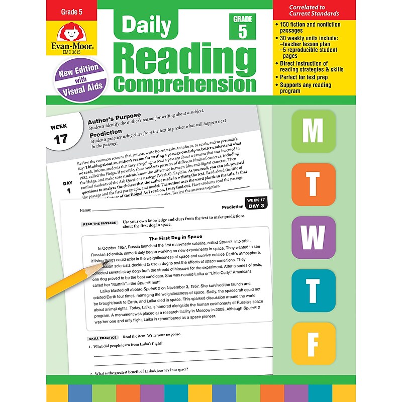 Evan-Moor Daily Reading Comprehension, Grade 5, Teacher's Edition (EMC3615) image 1