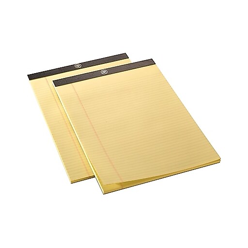 M by Staples™ 81/2" x 113/4", Yellow, Perforated Notepads, Narrow