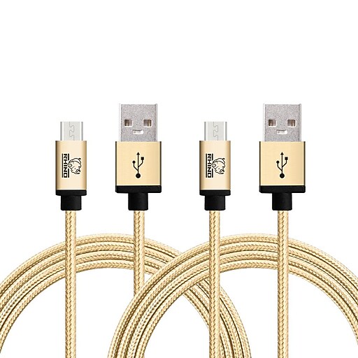 Shop Staples for Rhino micro USB Cable 10 Feet Gold ToughBraided