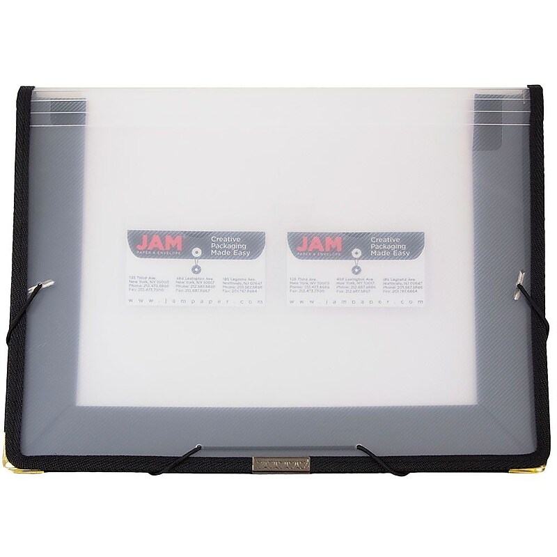 JAM Paper Fabric Portfolio Case with Elastic Closure, Clear (368331609) image 1