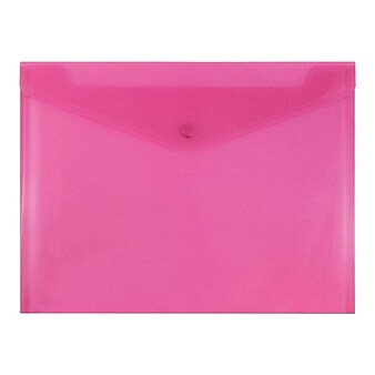 JAM Paper® Plastic Envelopes with Snap Closure, Letter Size, Assorted Colors, 6/Pack (218S0RGBYPCL)
