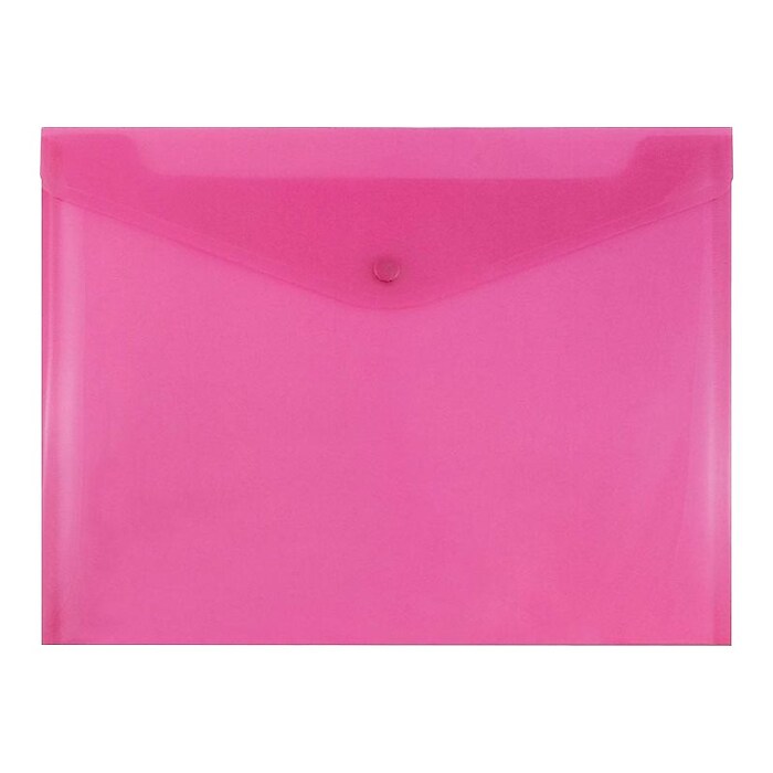 JAM Paper Plastic Envelopes with Snap Closure, Letter Size