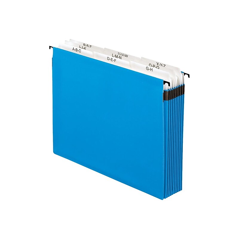 Pendaflex SureHook Expanding File, 5.25" Expansion, A-Z Index, Letter Size, 9-Pocket, Blue  (PFX 59225) image 1
