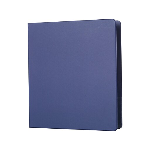 Staples 1" 3Ring NonView Binder With Label Holder, DRing, Navy Blue (26409CC) Staples