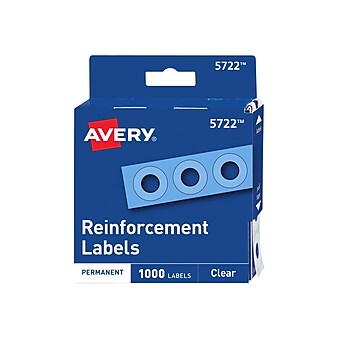 Avery Reinforcement Labels, Clear, 1000/Pack (5722)