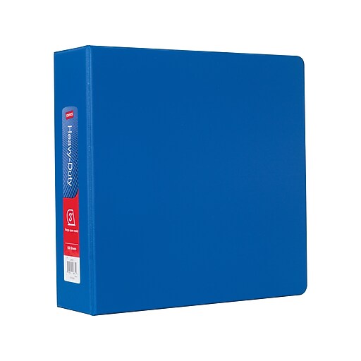 3" Staples® HeavyDuty Binder with DRings, Blue at Staples