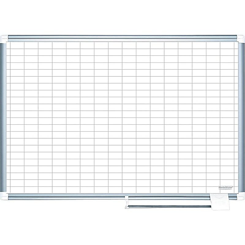 MasterVision Platinum Plus Magnetic Porcelain Planning Board, Aluminum Frame, 3' x 2' (CR0630830) image 1