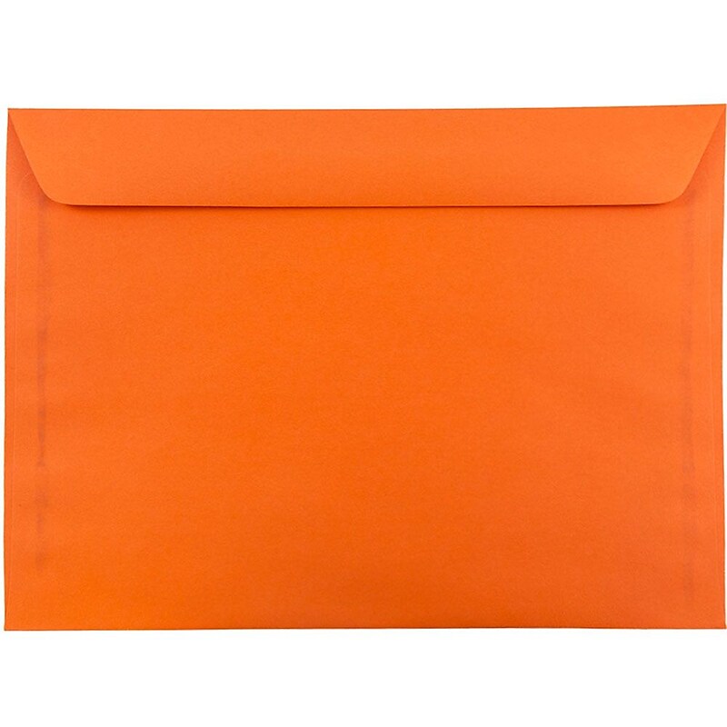 JAM Paper Booklet Envelope, 9" x 12", Orange, 250/Box (5156772H) image 1