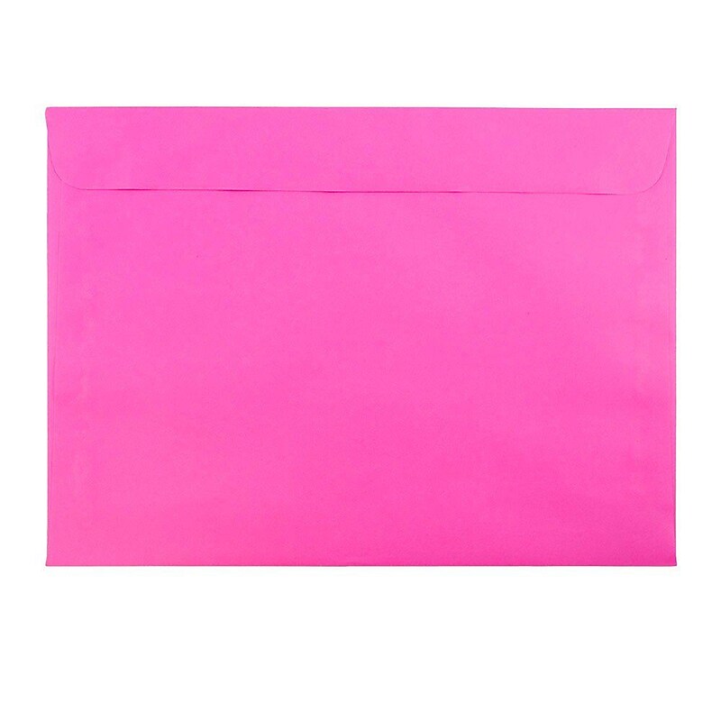 JAM Paper Booklet Envelope, 9" x 12", Ultra Fuchsia Pink, 250/Box (5156770H) image 1
