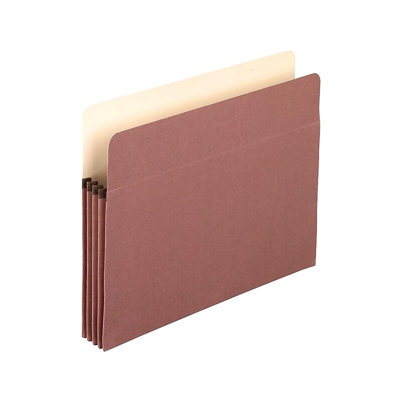 Pendaflex Earthwise 100% Recycled Heavy Duty Reinforced File Pocket, 3 1/2" Expansion, Letter Size, Redrope, 25/Box (E1524E) image 1
