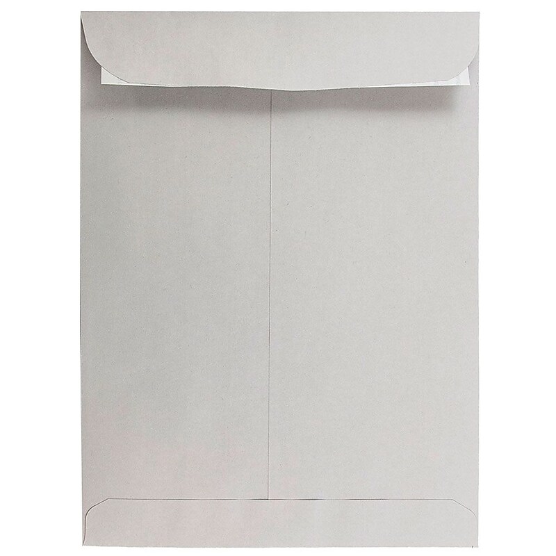 JAM Paper 9 x 12 Open End Catalog Envelopes with Peel and Seal Closure, Light Grey, 25/Pack (12931115a) image 1