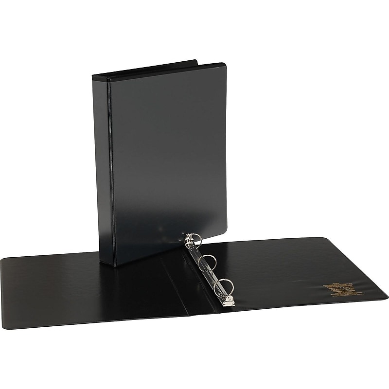 Simply 1/2" 3-Ring View Binders, Black, 12/Pack (23738/21683) image 1