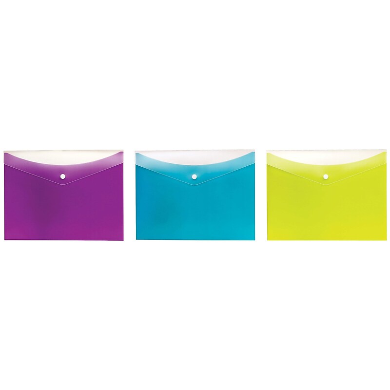 Pendaflex Dual-Pocket Snap Envelopes, Letter Size, Assorted Colors, 3/Pack (PFX 95569) image 1