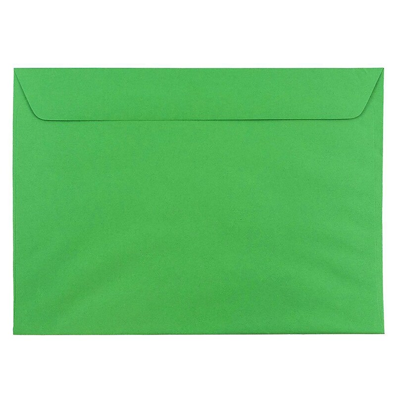 JAM Paper 9 x 12 Booklet Envelopes, Green Recycled, 50/Pack (154124i) image 1