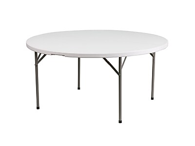 Flash Furniture 5-Foot Round Granite White Plastic Folding Table