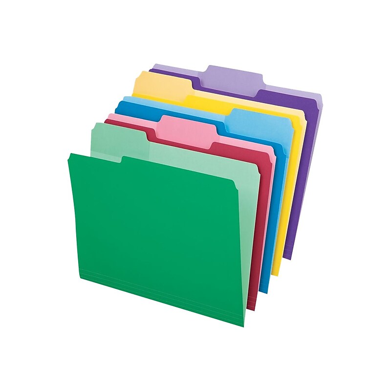 Pendaflex Recycled File Folder, 1/3-Cut Tab, Assorted, Letter Size, Assorted Colors, 30/Pack (84370) image 1