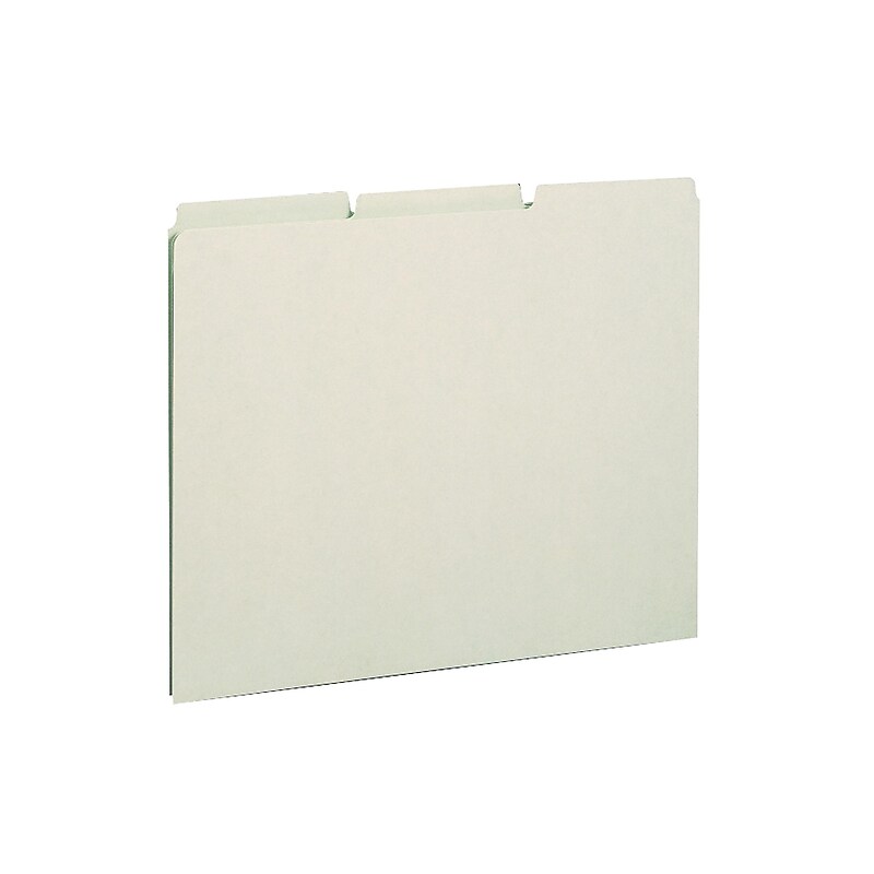 Smead Pressboard Filing Guides, 1/3-Cut, Letter Size, Gray/Green, 100/Box (50334) image 1