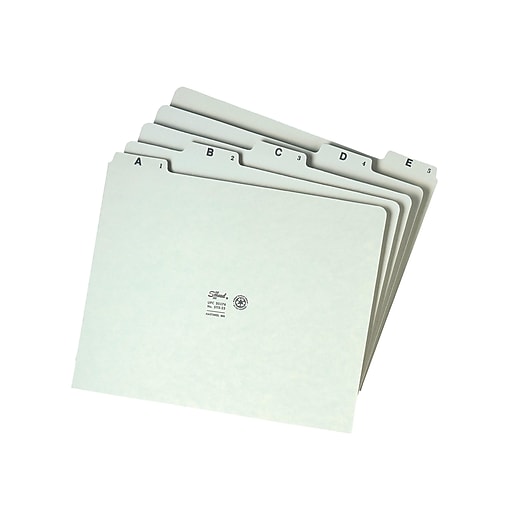 Smead Pressboard Filing Guides, 1/5Cut Tab (AZ), Letter Size Gray