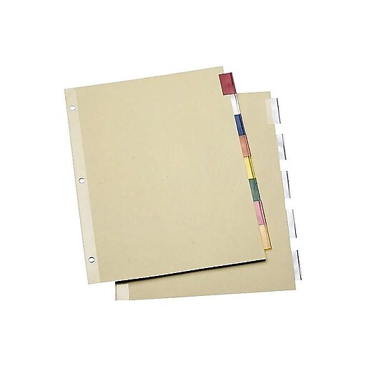 Staples Economy Insertable Paper Dividers, 5Tab, Clear, 6 Sets/Pack
